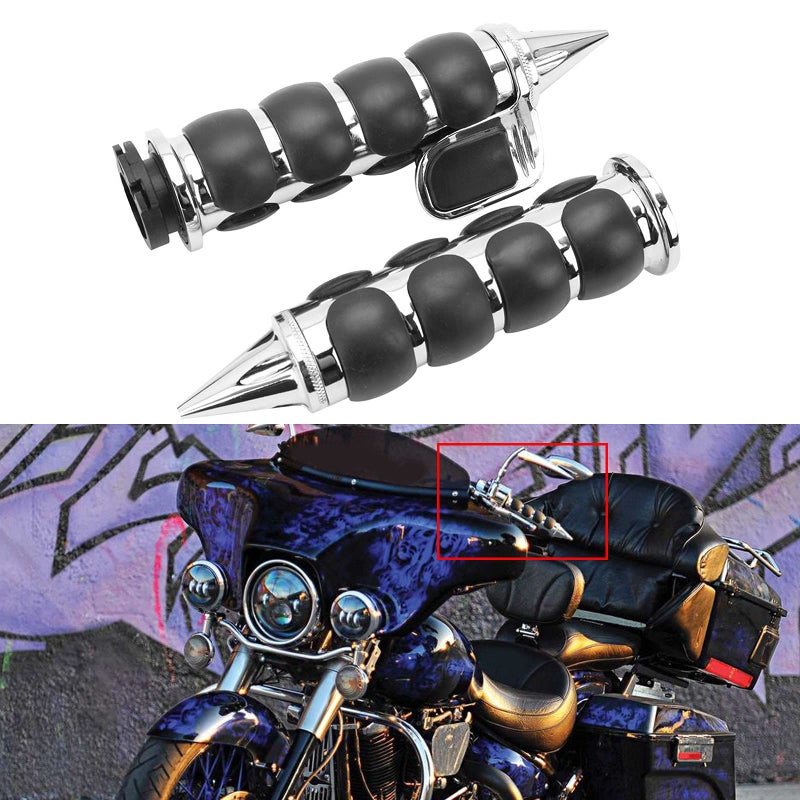 MISS MOLY Pair of 1" Dual Chrome Motorcycle Bar End Hand Grips Handlebar Compatible with Cruisers Harley Yamaha Suzuki - Image 5